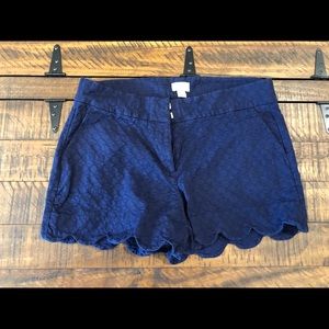 Navy Scalloped Shorts